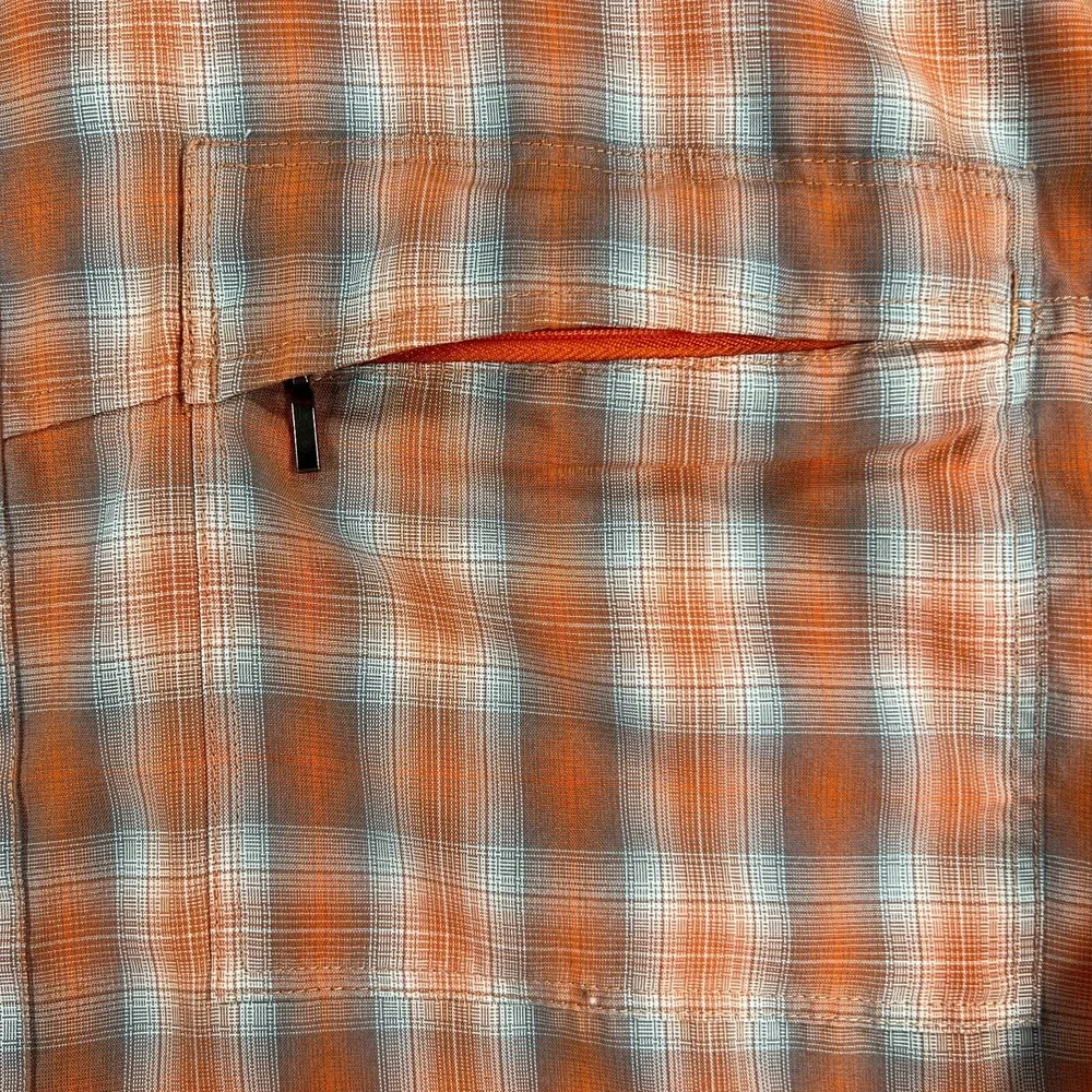 The North Face Shirt Mens XL Extra Large Orange Plaid Long Sleeve Button‎ Up